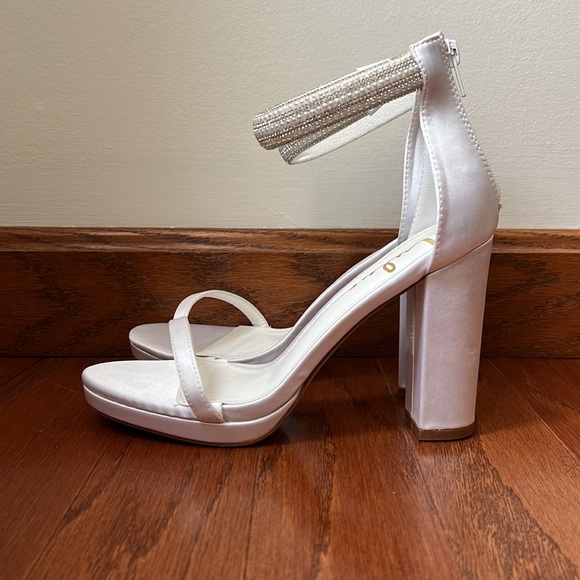 White Satin Heels - Picture 3 of 5